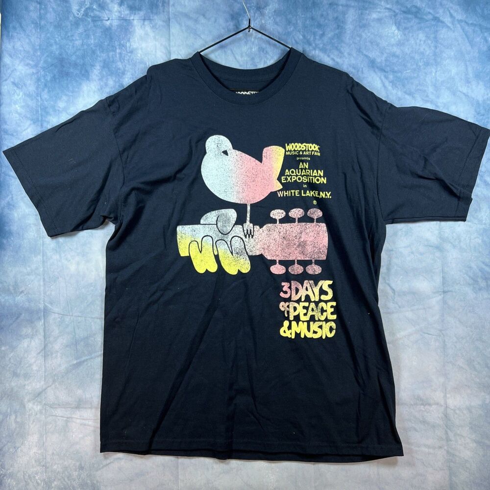 WOODSTOCK Peace & Music T-Shirt Navy Blue XL